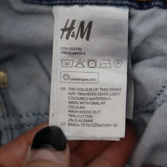 HM Pants Womens 28 Blue Denim Low Waist Boot Cut Flat Front Jeans Bottoms - Picture 2 of 16